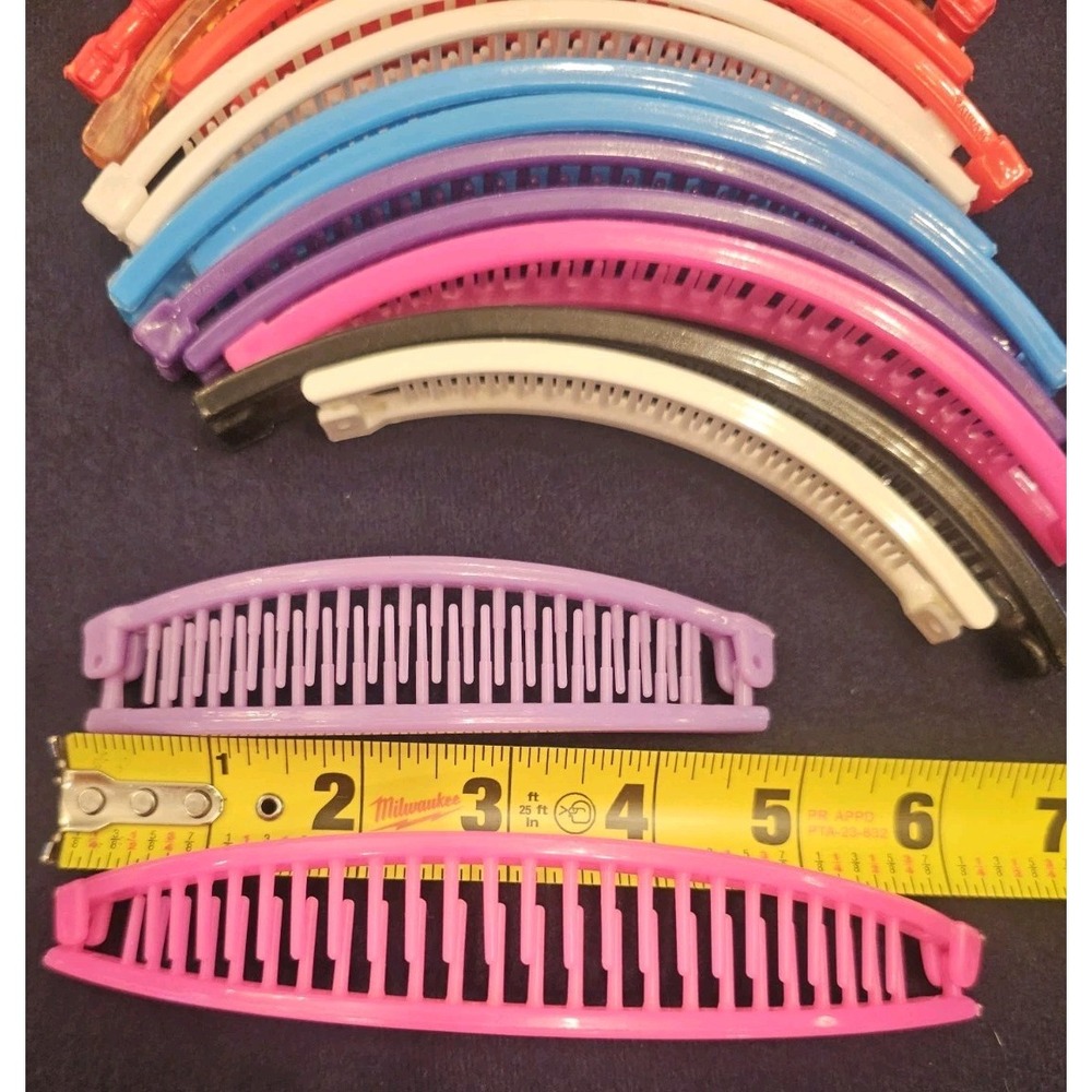 Vintage 1980's Banana Hair Clips Ponytail Clincher Combs Retro Lot Of 15 - Picture 5 of 5